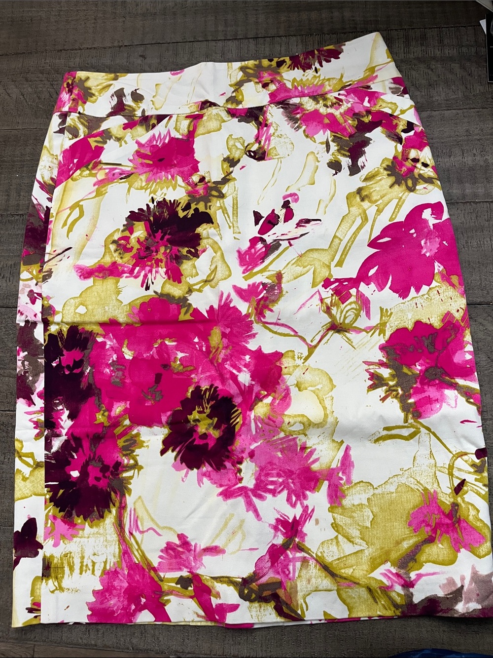 Charter Club Floral Pencil Skirt in Pink, Gold & White